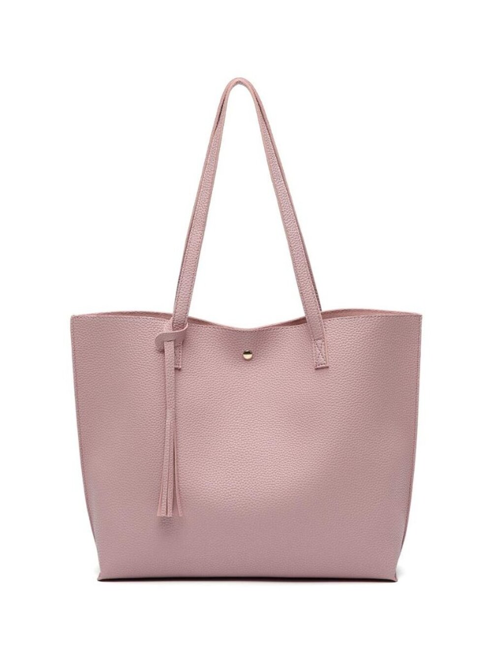 Women's Soft Faux Leather Tote Shoulder Bag from, Big Capacity Tassel Handbag